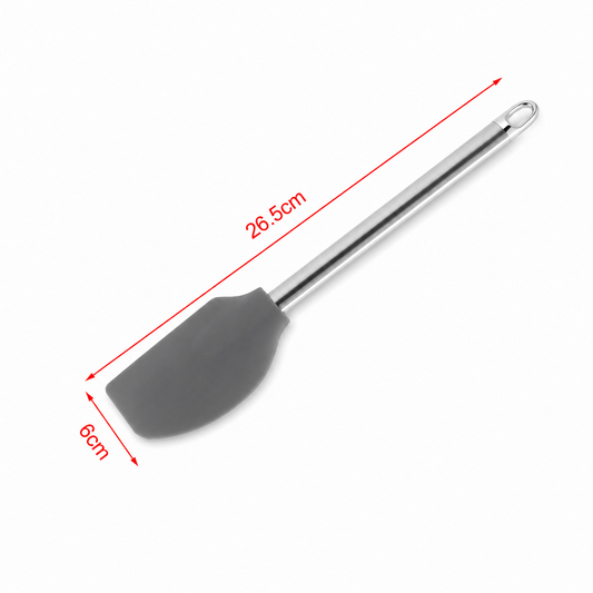 Spatulă curbată pentru patiserie, 6 x 25 cm, din silicon, cu mâner din inox, FLEXI