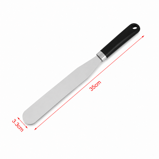 Spatulă pentru patiserie, 3 x 35cm, din inox, cu mâner ergonomic din eco plastic
