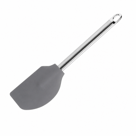 Spatulă curbată pentru patiserie, 6 x 25 cm, din silicon, cu mâner din inox, FLEXI