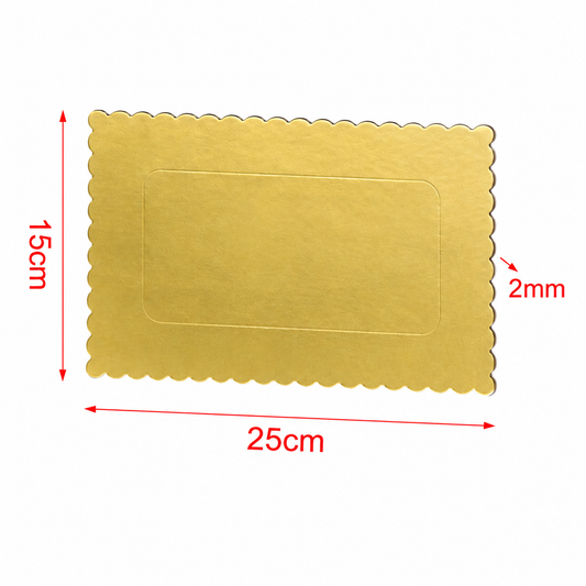 Suport dreptunghiular pentru tort, din carton alimentar laminat, 15 x 25 cm