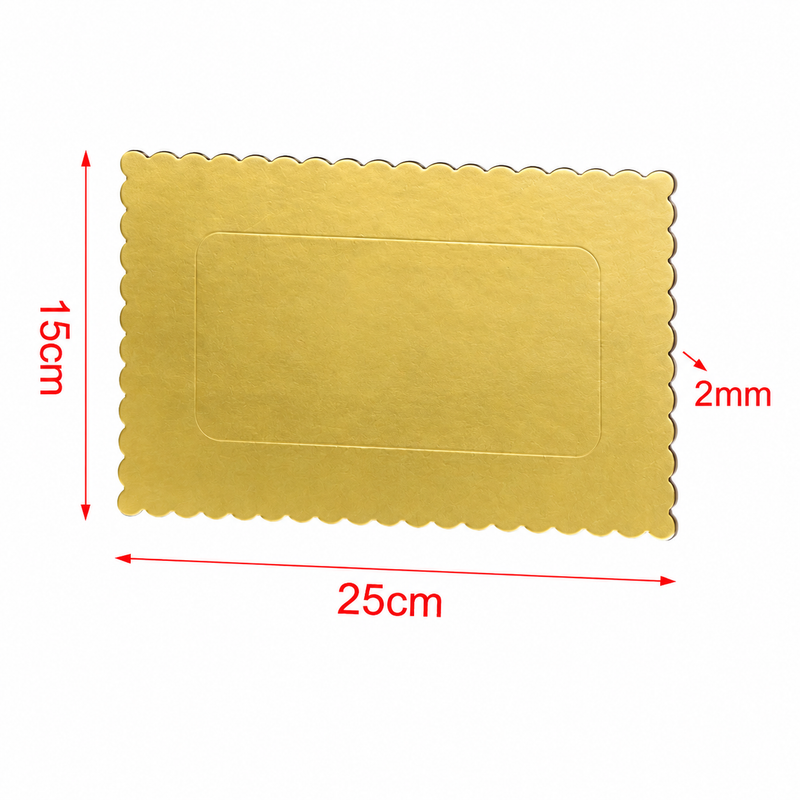 Suport dreptunghiular pentru tort, din carton alimentar laminat, 15 x 25 cm