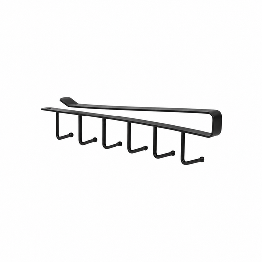 Suport suspendat cu 6 cârlige, din metal, 26 cm, seria EASY