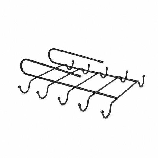 Suport suspendat cu 10 cârlige, din metal, 28 x 18 cm, seria EASY