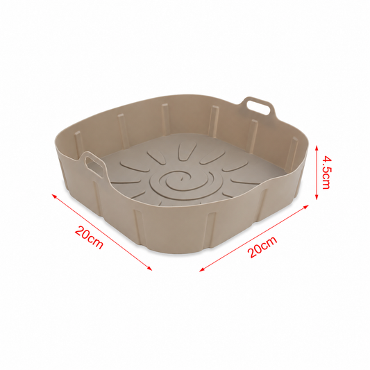 Tavă pătrată pentru Air Fryer, din silicon, 20 x 20 x 4,5 cm, seria FLEXI