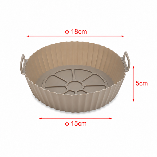 Tavă rotundă pentru Air Fryer, din silicon, Ø15-18 x 5 cm, seria FLEXI