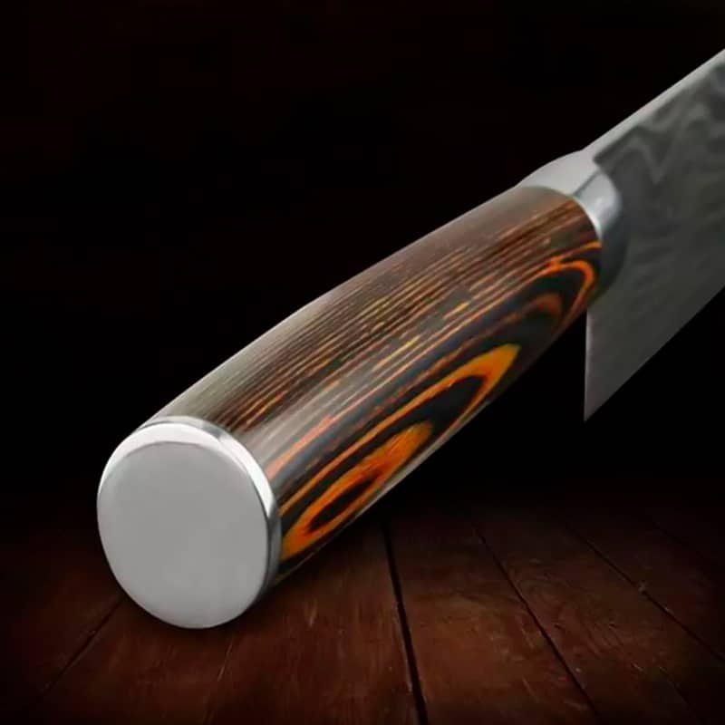 Cuțit profesional HOCHO Chef, oțel japonez HRC 60 călire laser, mâner Deluxe Pakka – imagine produs 9