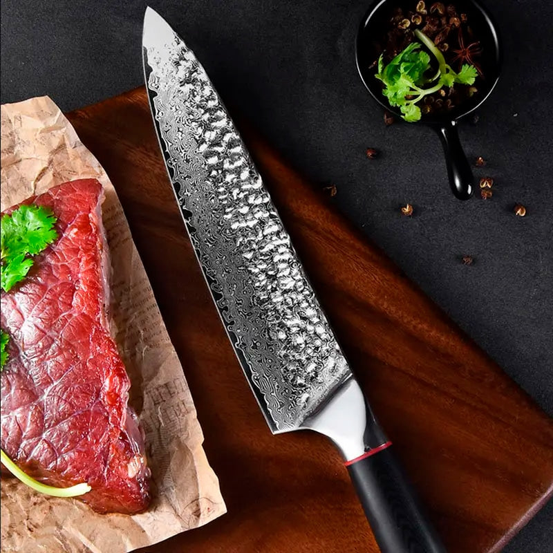 Cuțit profesional HOCHO Chef, Damascus M HRC 60, mâner G10 – imagine produs 3