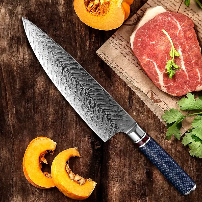 Cuțit profesional HOCHO Chef, Damascus L67 HRC 60, mâner VG10 – imagine produs 4
