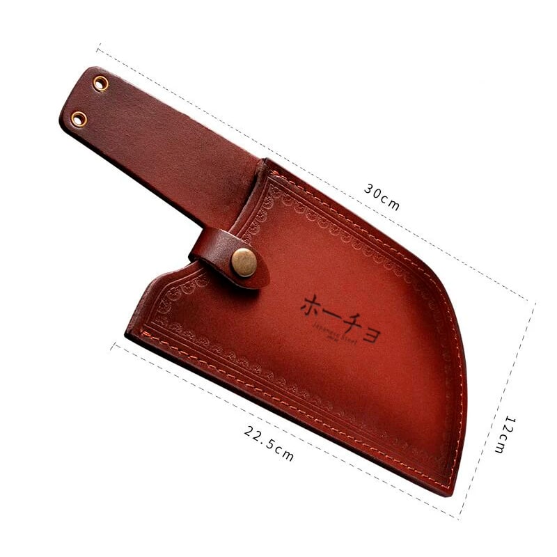 Husa cutit cu prinderea de centura HOCHO din piele vegana EXTRA PRO, pentru cutitul Serbian, 23cm x 12cm, Maro image 5