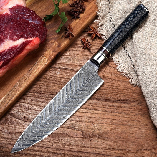 Cuțit profesional HOCHO Chef, Damascus L67 HRC 60, mâner VG10 – imagine produs 2