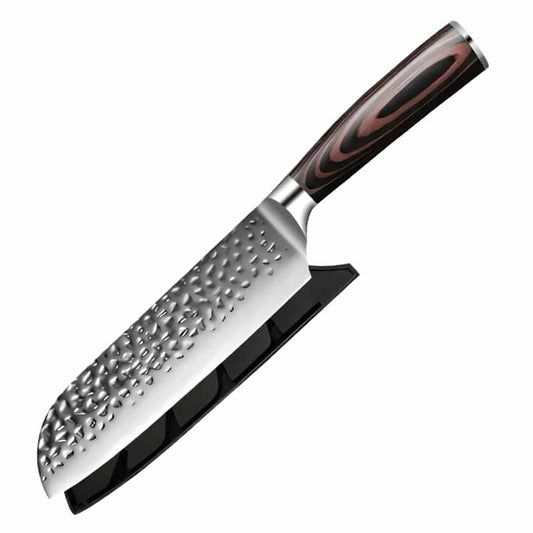 Cuțit profesional HOCHO Santoku, oțel japonez HRC 60 călire manuală, mâner Deluxe Pakka