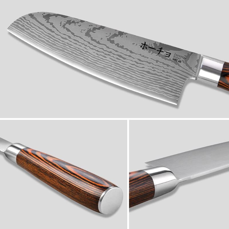 Cuțit profesional JP KAWAMUKI, oțel carbonificat japonez HRC 60 călire laser, mâner Deluxe Pakka – imagine produs 4