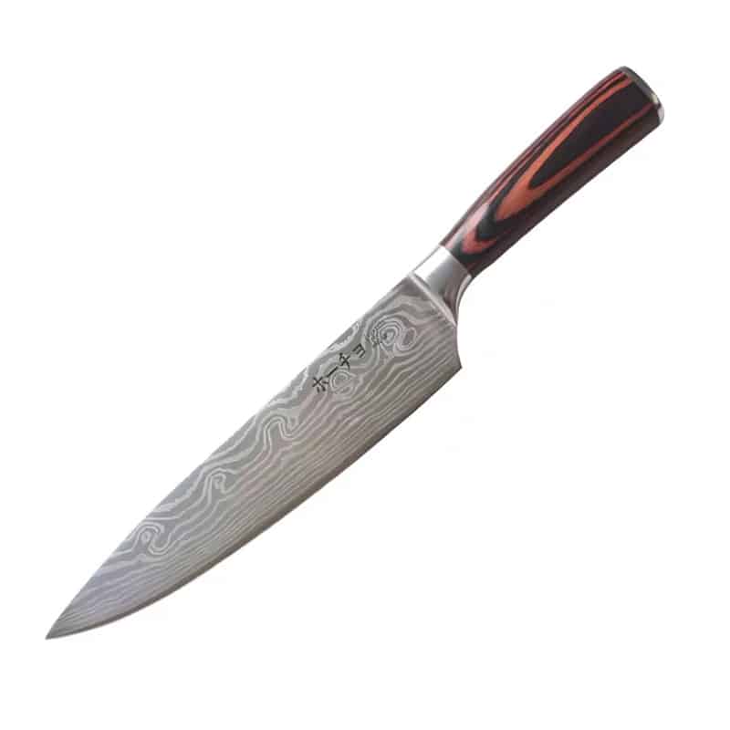Cuțit profesional HOCHO Chef, oțel japonez HRC 60 călire laser, mâner Deluxe Pakka – imagine produs 3