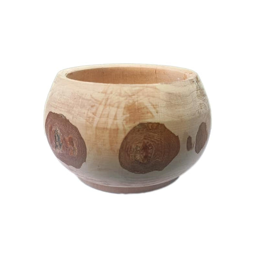 Bol artizanal, din lemn de fag, natur, 12 cm image 0