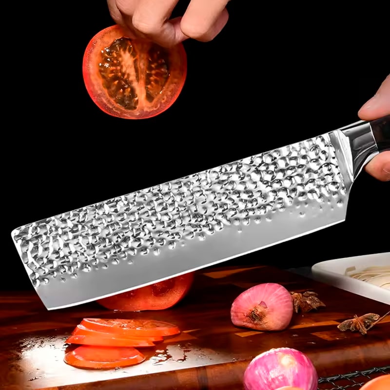 Cuțit profesional HOCHO Nakiri, oțel japonez HRC 60 călire manuală, mâner Deluxe Pakka – imagine produs 3