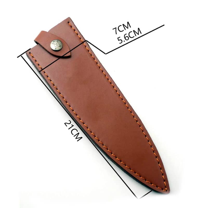 Cuțit profesional Chef cu husă, seria Brutus, HOCHO, oțel japonez HRC 60 călire manuală, mâner Deluxe Pakka – imagine produs 