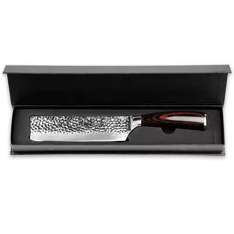 Cuțit profesional HOCHO Nakiri, oțel japonez HRC 60 călire manuală, mâner Deluxe Pakka – imagine produs 6