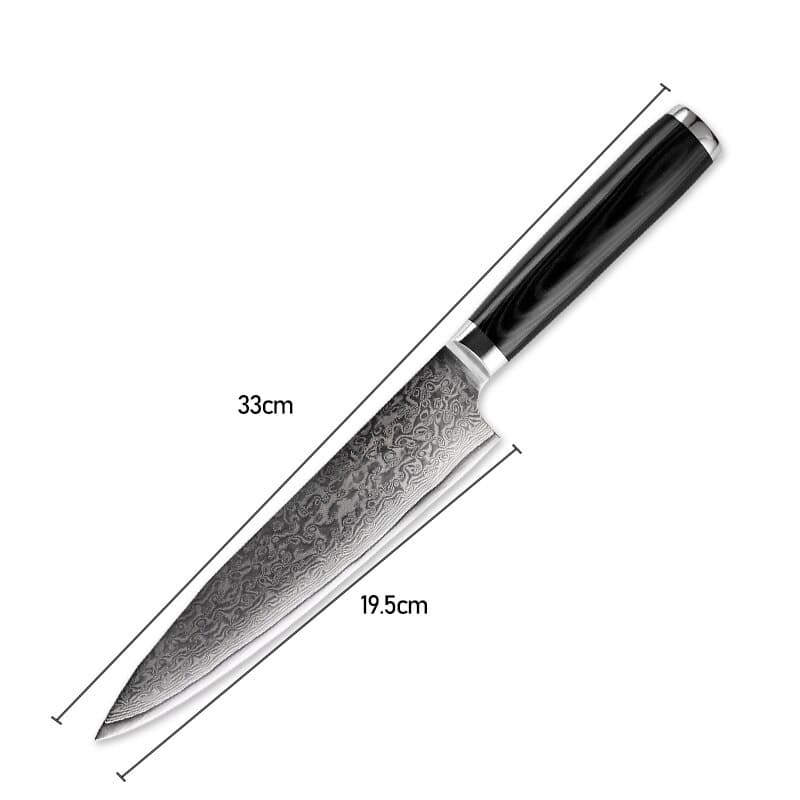 Cuțit profesional HOCHO Chef, Damascus HRC 60, mâner G10 – imagine produs 6
