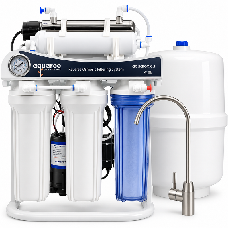 AQUAROO - sistem ARO2-7A cu pompă Booster, UV, rezervor și robinet