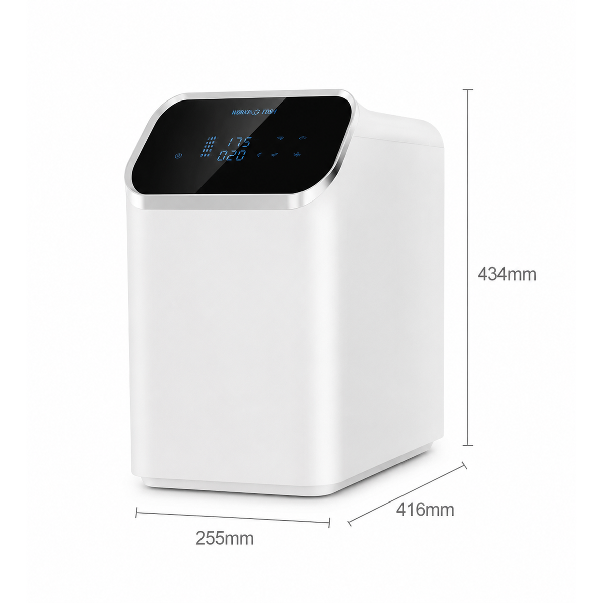 AQUAROO - dimensiunile sistemului AR05-A: 255 × 416 × 434 mm
